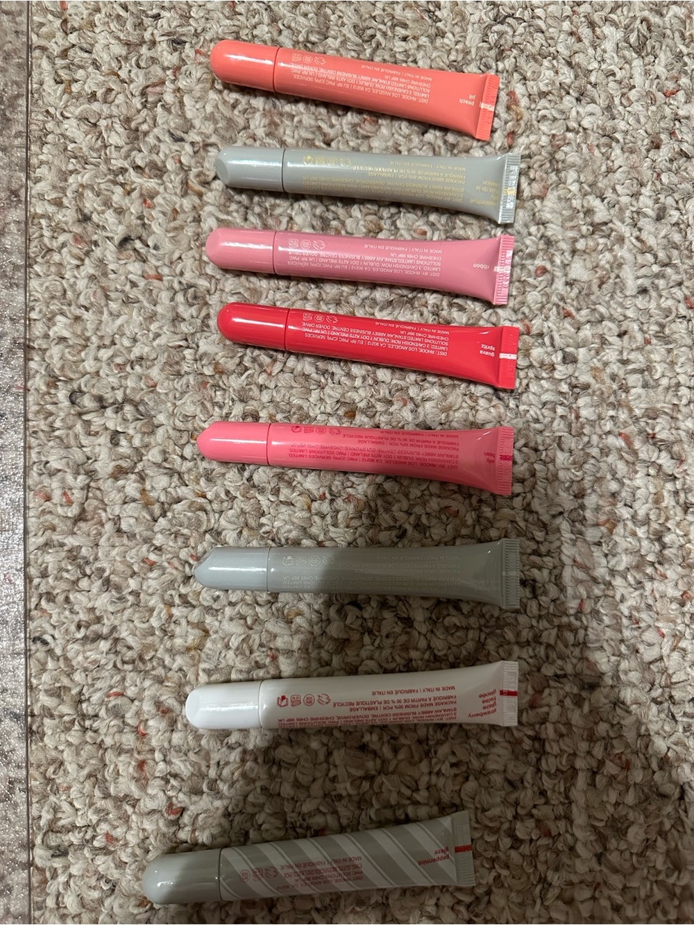 RHODE Lip Tint & Treatment Set — Pink, Coral, Red, Gray, White Tubes - Picture 3 of 3